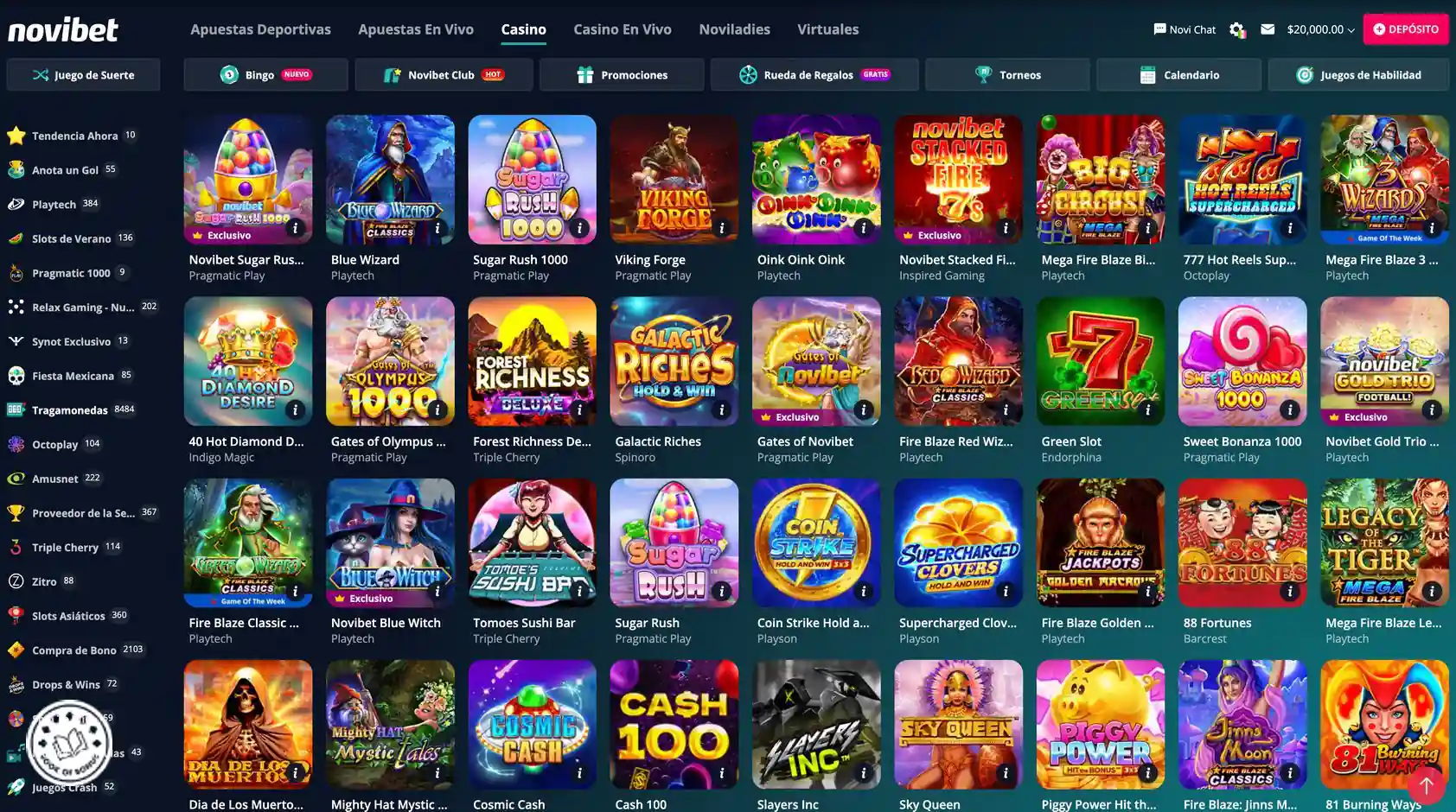 novibet casino games
