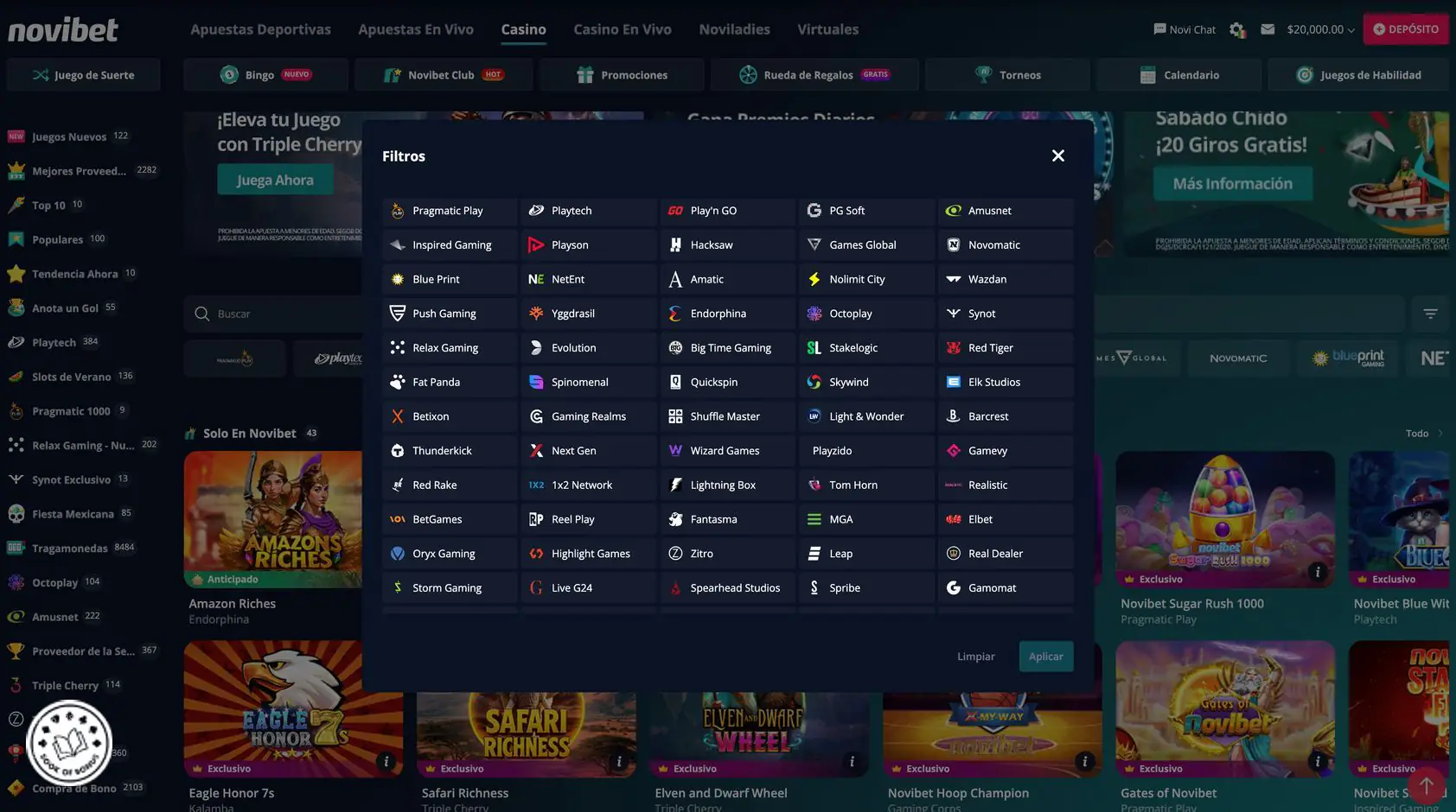 novibet casino provider
